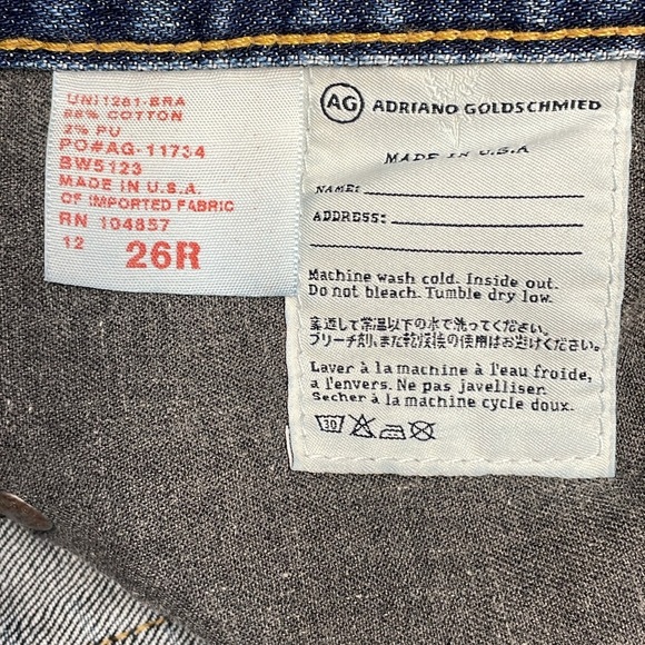 AG Adriano Goldschmied The Piper Slouchy Slim Distressed Denim Jeans 26R - Picture 13 of 16